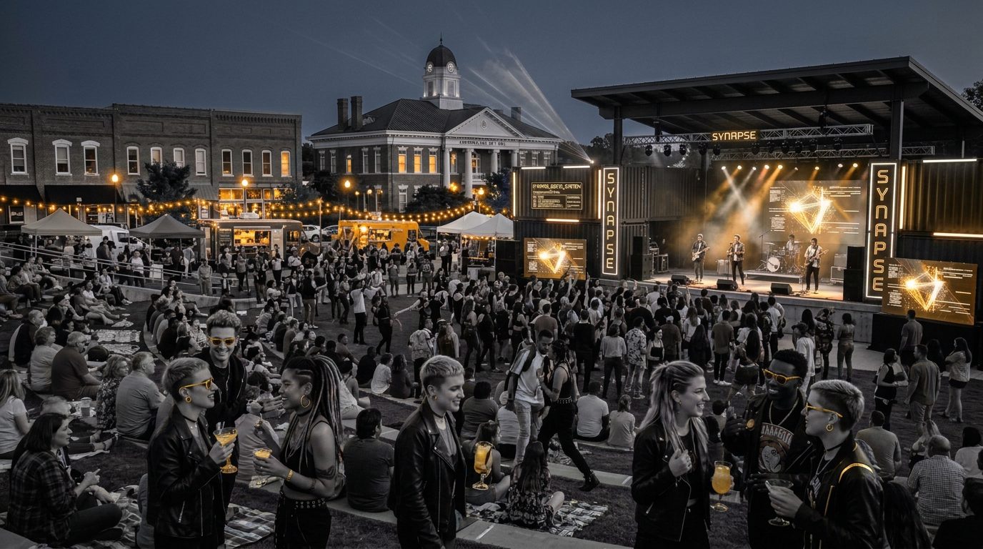 Crowd enjoying a community festival