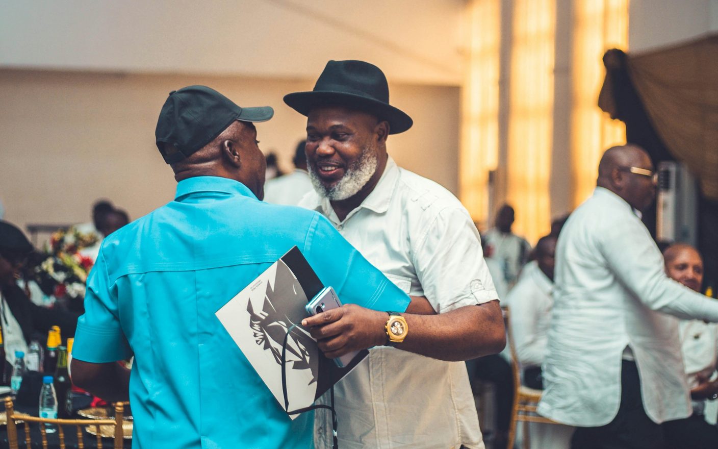 Guests connecting at a private event